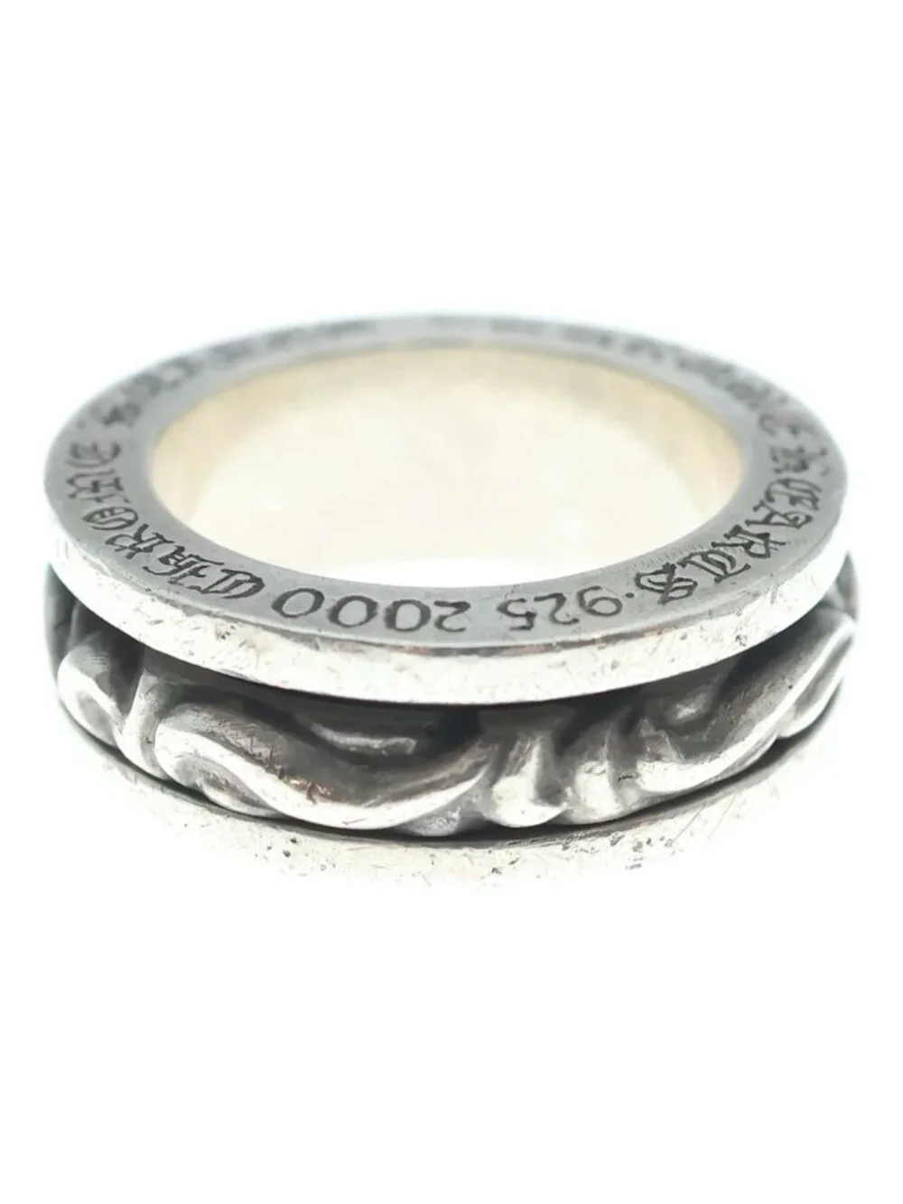 Chrome Hearts Ring Spinner Scroll Spiner Silver